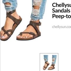 Never worn brown sandals